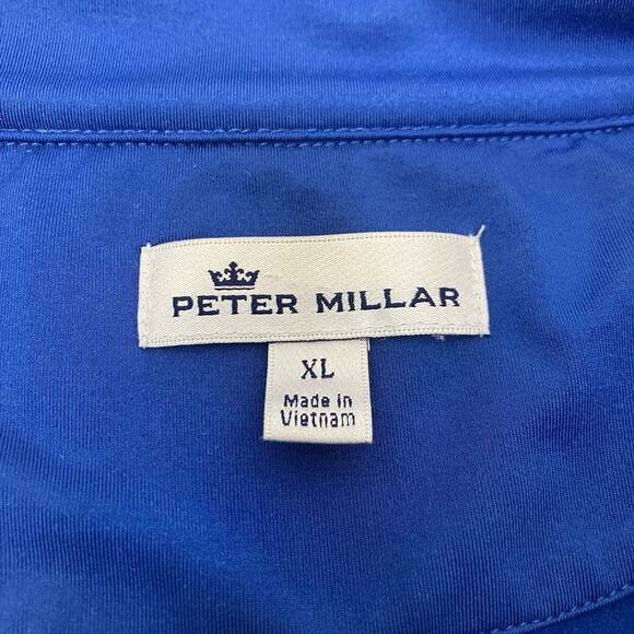 Peter Millar Crown Sport 1/4 Zip Long Sleeve Pullover Plaza Blue Mens Size XL - Picture 3 of 11
